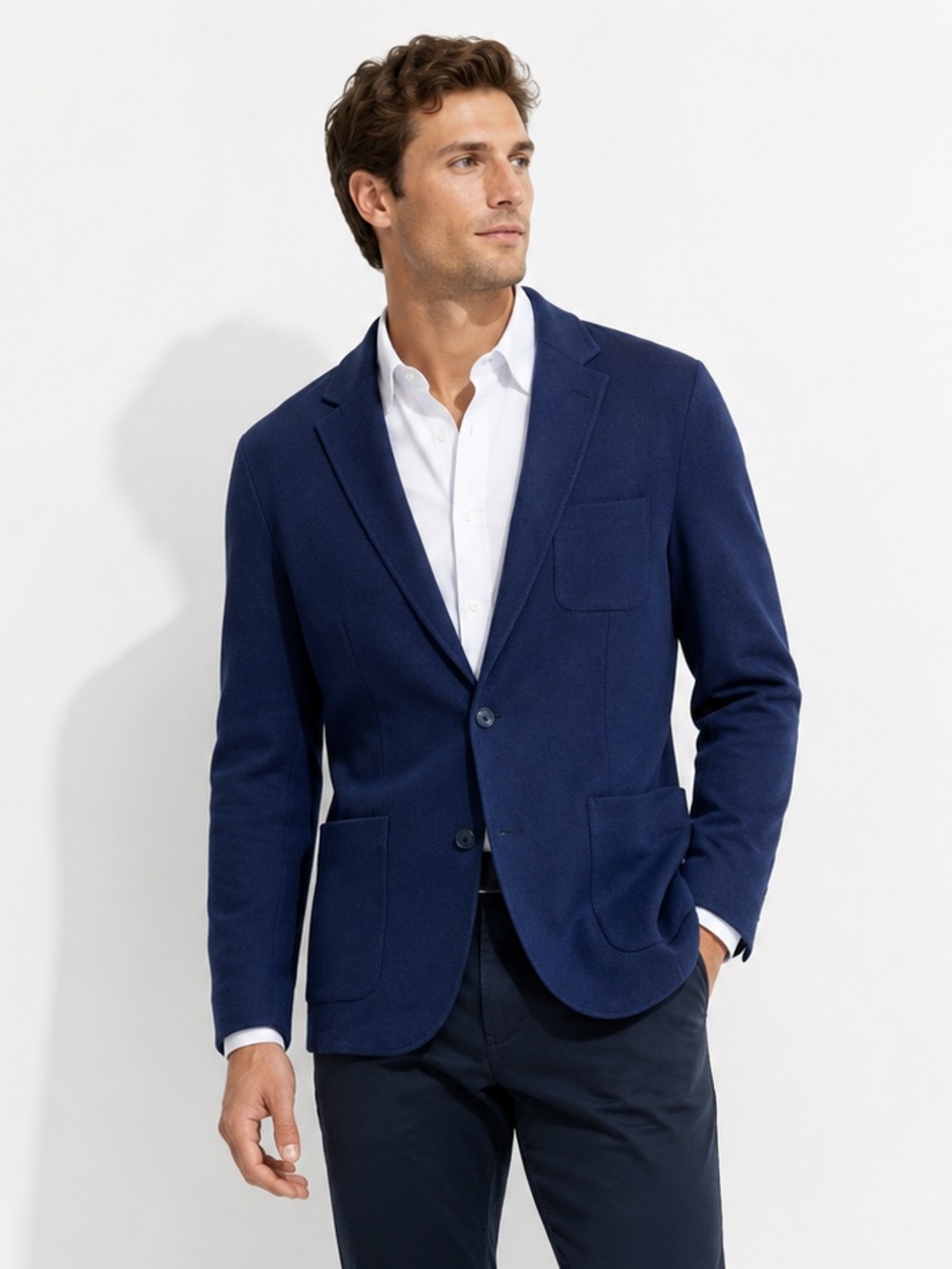 NWT American Tall men’s knit 2 button navy blue blazer sport coat size medium